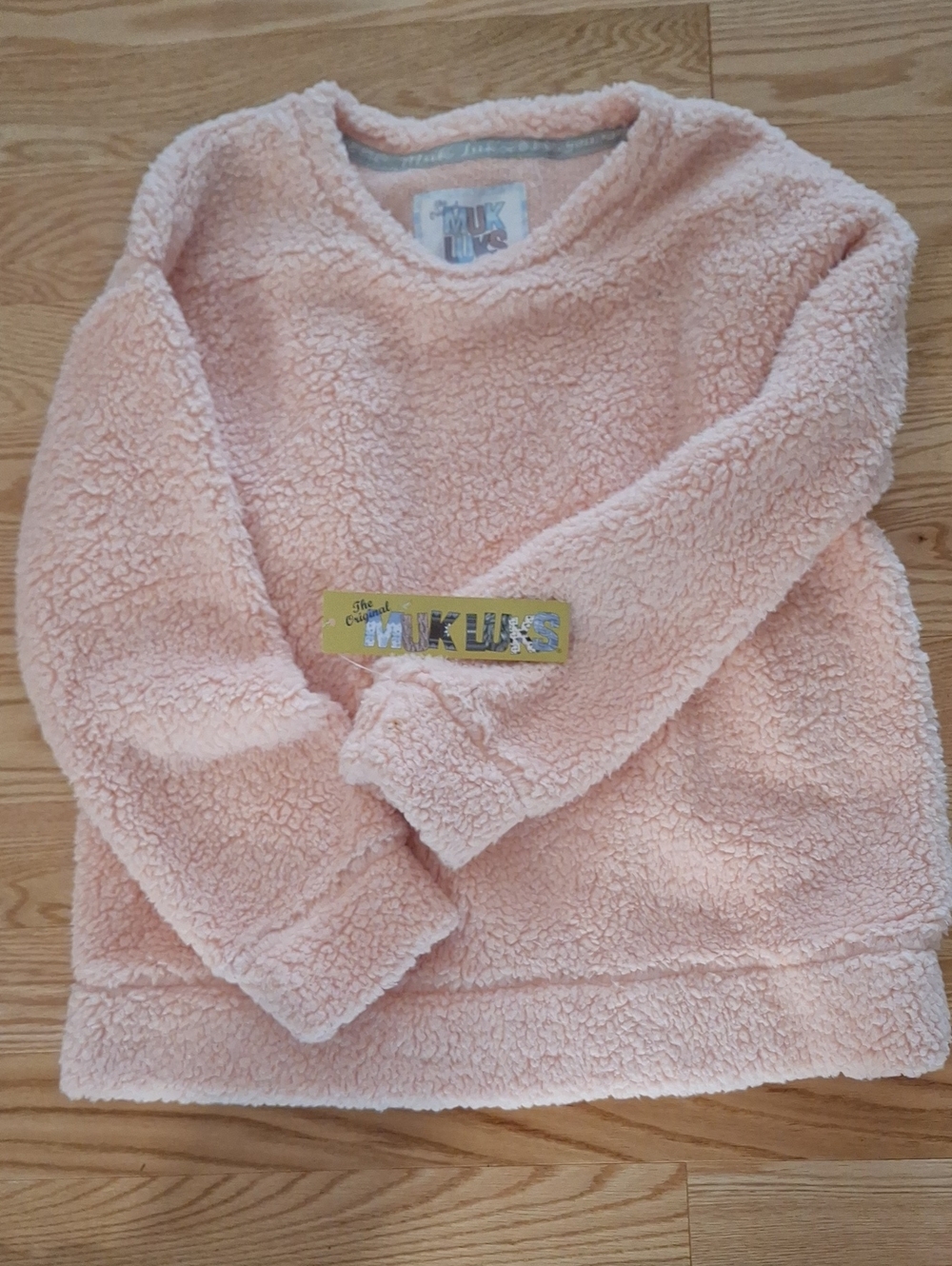Muk Luks Plush Crew Neck Sweater in Blush Pink